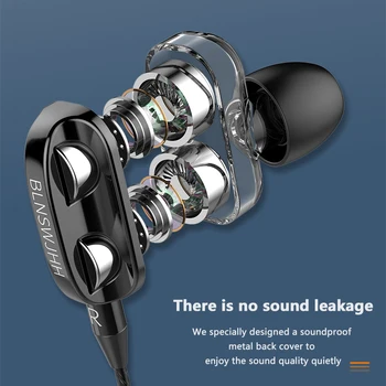 6D Stereo In-Ear cu Fir Căști Impermeabil Sport Inteligent Zgomot ReductionHeadset de 3,5 mm Căști de Înaltă Bass Căști Cu Microfon