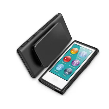 TPU moale de Cauciuc Gel Piele Acoperi Caz Pentru iPod Nano 7 7G 7-Clemă de Curea cu 2 buc Ecran de Protecție Filme