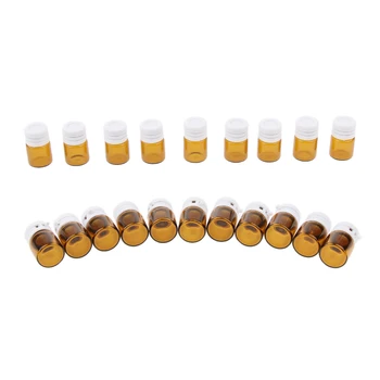 Pachet de 20 de Chihlimbar Flacon de Sticlă Sticle - Ulei Esențial de Stocare Flacoane – Proba Sticle de Parfum, 1/2 ml de a Alege