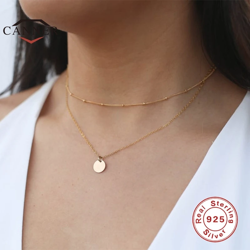 CANNER Europene și Americane Noi Argint 925 Moda Stratificat Colier pentru Femei Cravată Coliere Bijuterii Fine Collares