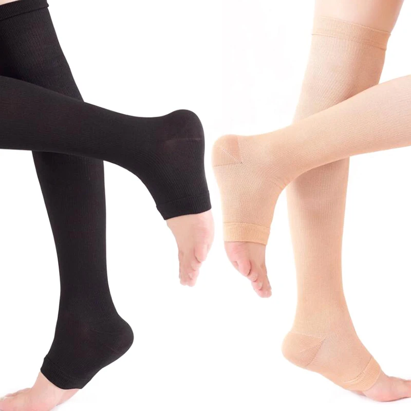 Deget de la picior deschis de-o șchioapă Medicale Ciorapi de Compresie pentru Varice Ciorap de Compresie Bretele Folie Modelarea pentru Femei Barbati 18-21mm