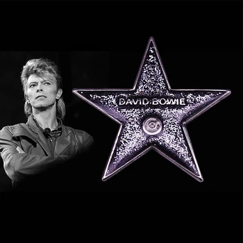 Star de la Hollywood - David Bowie Insigna Blackstar Sclipici Brosa Email Pin Rock and Roll Ziggy Stardust