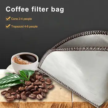 Din Oțel inoxidabil Informatizat Filtru de Cafea Con/Trapez Dripper pentru Chemex Cafea Ustensile Reutilizabile se Toarna Peste Cafea Filtru