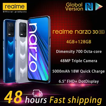 Realme Narzo 30 5G Versiune la nivel Mondial telefon Inteligent NFC 4GB 128GB 5000mAh 48MP Triplă Camera Inteligent telefon Mobil Pre-vânzare Premieră Mondială
