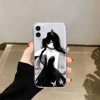 Anime Loli Gotic Pisica Telefon Caz Transparent pentru iPhone 6 7 8 11 12 s mini pro X XS XR MAX Plus
