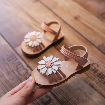 Fata Sandale 2021 Floarea Soarelui Printesa Pantof De Femeie Copil De Ventilație Gol Afară Studiu De Mers Pe Jos Copii Fete Pantofi