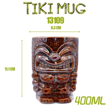7 Culori de Vânzare Fierbinte 400ml Tiki Cupa chipul lui Dumnezeu Vin de Sticlă-Ceramică Hawaii Cocktail Tiki Cană de Băut Bar Ustensile cu Maner