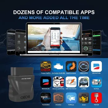 OBD2 Scanner & WiFi Auto Cititor de Cod,Mini Wireless Bluetooth 4.0 Masina de Diagnosticare OBD II Scanner pentru iOS,Android și Windows