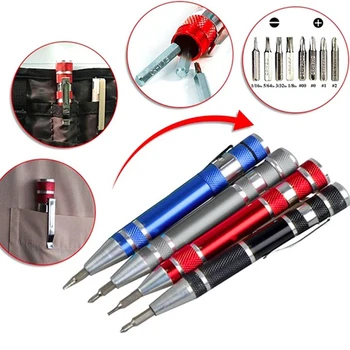 8 In 1 Multifunction Pocket Precision Mini Screwdriver Pen Repair Hand Tools Kit
