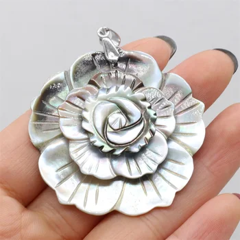 Naturale Shell Mama de Perla Shell Pandantiv Charm Forma de Floare pentru a Face Bijuterii DIY Cercei Colier sau Bijuterii Cadou 47x47mm