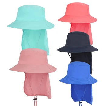 De vară pentru Copii Pălărie de Soare pe Plajă Capace de Copii de Călătorie în aer liber Reglabil Clapeta de Pălărie de Protecție UV Umbrelă de soare Capac Gât Pălărie de Pescar