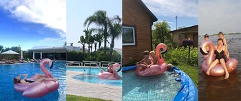 2021 Rose De Aur Flamingo Piscina Gonflabila Float Cerc De Înot Inel De Cauciuc Petrecere La Piscina Jucarii Saltea Cu Apa Plajă Pat Pentru Adulți
