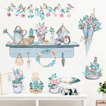 Ghiveci de flori Autocolante de Perete pentru Camera de zi Dormitor Decor de Perete Drăguț Păsări PVC Decalcomanii de Perete pentru Decor Arta picturi Murale Camera pentru Copii
