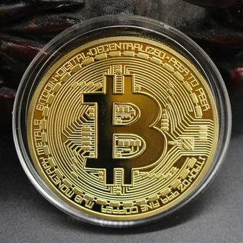 Fizice Cadou Caz Bitcoints 1BUC Art BTC Bitcon Colecție Mare Placat cu Suveniruri de Aur de Metal de Colectie Monede Comemorative