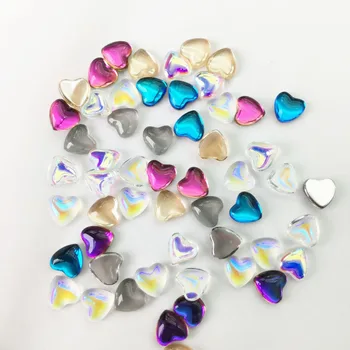 Swarovsky 8mm Cristal Dragoste Inima 3D Unghii Strasuri Farmece Sticla Aurora Unghii Accesorii tv cu Ornamente în Formă de Inimă