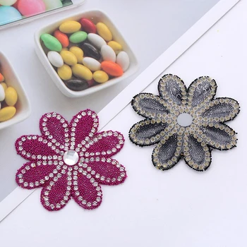 Strasuri de Cristal Margele de Flori de Sticlă Diy Patch-uri Drăguț Aplicatiile de Fier pe Fier Patch-uri pentru Îmbrăcăminte 3D Handmade cu Margele