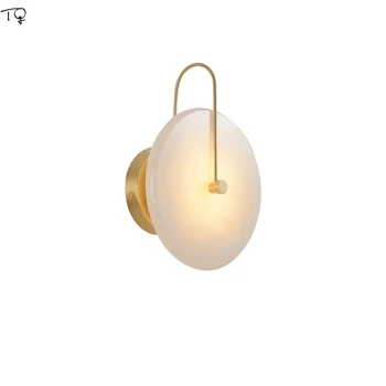 Nordic Lux Post-moderne Rășină de Cupru Lampă de Perete Rotund Simplu Baie Corpuri de iluminat Living Fundal Culoar de Studiu Dormitor