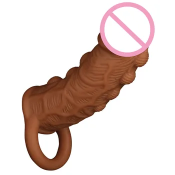 Silicon Lichid Penis Sleeve Extender Gros Prezervative Reutilizabile Marirea Penisului Inele Penis Masaj Extender Penis Artificial Jucarii Sexuale Pentru Barbati