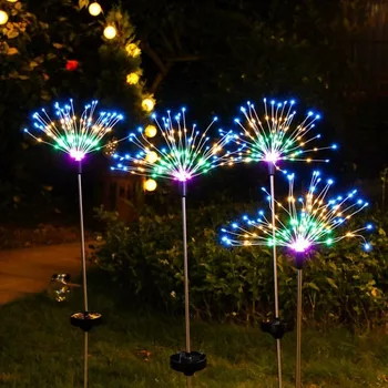 Alimentat de energie solară în aer liber, Iarba Glob de Păpădie focuri de Artificii Lampa Flash Șir 90 LED-uri /120 LED Pentru Grădină cu Gazon, cu Peisaj de Vacanță Lumina