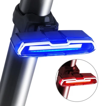 Biciclete Coada Lumina Ultra Luminos de Biciclete Lumina USB Reîncărcabilă LED Biciclete Lumina din Spate 5 Modul de Lumina, Faruri cu Rosu+Albastru