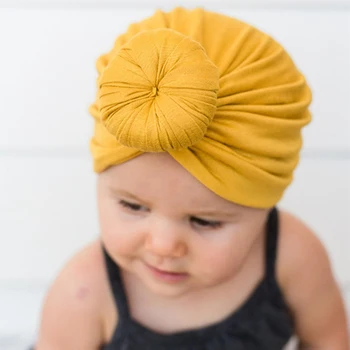 Nou-Născut Elastic Copilul Turban Pălării De Culoare Solidă Bumbac Pentru Sugari Beanie Cap Subțire Elastic Pălărie Accesorii Pentru Copii Copilul Nou-Născut