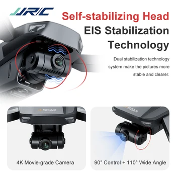 JJRC X19 2.4 G 5G WIFI Fluxului Optic de Poziționare Modul Dual 4K HD aparat de Fotografiat cu Motor fără Perii Pliabil RC Drone Quadcopter RTF Vs X17