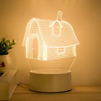 Noua Lumină LED-uri Creative 3D Acril Desktop Veioza pentru Copii Decor Acasă Decorare Dormitor Grădiniță Lumina de Noapte