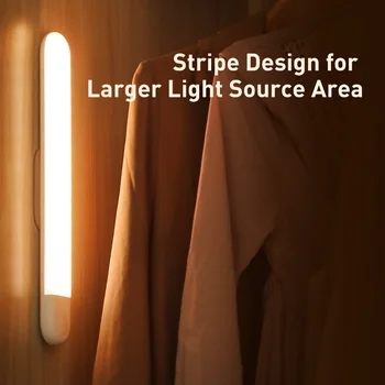 Baseus LED Lumina de Noapte senzor de Mișcare PIR, Senzor de Lumină USB Reîncărcabilă Lumini de Noapte Magnet de Perete de Lumină Inteligent Lampa Pentru Dulap Dormitor