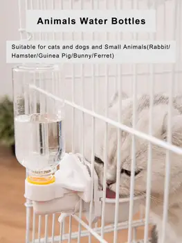 Cat Castron Animale Cușcă de Sticlă de Apă Perdeaua de Apă Potabilă Bol de Sticla pentru animale de Companie Mici/Iepuras/Dihor/Hamster