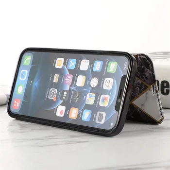 De lux Piele de Marmură Caz Flip Pentru iPhone 12 Mini 11 Pro XS Max XR X 5 5s 6 6s 7 8 Plus SE 2020 Magnetic Card Slot Capacul Telefonului