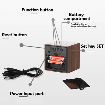 Ceas deșteptător CONDUS de Lemn Ceas de Masă de Control Vocal Ceas Digital de Lemn Despertador USB/AAA Alimentat Electronice Ceasuri pentru Desktop