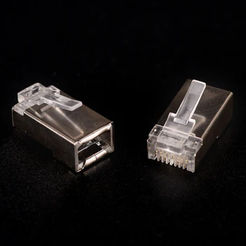 10 Pc-uri USB de sex Feminin de Tip 4-Pin BAIE Unghi Drept Mufa Jack Mufa Conector