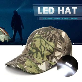 Lampă cu LED-uri Sapca Camuflaj Pescuit de Noapte Pălărie de Lumină în aer liber Capac Duck Limba Alpinism Hip Hop Snapback