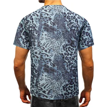 Men ' s T-shirt Barbati Primavara Vara T-shirt Geometrice Casual Slim 3d Imprimat Leopard de Imprimare Cuplu tricou Maneca Scurta Epocă de Sus