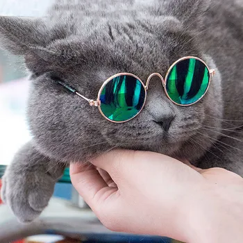 #48 Ochi de Pisica-purtați echipament de Protecție Nou Câine Drăguț animale de Companie Pisică Pentru animale de Companie Câine Mic Moda Multicolor Drăguț ochelari de Soare Cool Poze Recuzita Distractiv