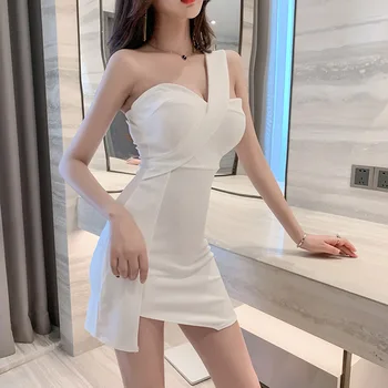 WOMENGAGA Noua Moda Temperament V-neck Slim Slim Șold Scurtă Fierbinte Sexy Rochie Mini coreean Neregulate Rochii Femei UN57