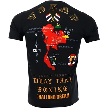 VSZAP Barbati Tricou Uscat Rapid Noi Muay Thai de Radiodifuziune Sanda Luptă T-Shirt Bumbac Elastic Lupta Tricou MMA
