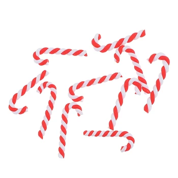 10buc Kawaii Drăguț Lut Crăciun Roșu, Alb Candy Cane Ambarcațiuni Casa Decor de Crăciun Rășină Flatback Cabochons Scrapbooking