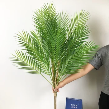 96cm 13 Capete Tropicale Artificiale Palm Copac Mare de Plante Frunze Fals Frunze de Palmier de Plastic Monstera Frunze pentru Decorarea Biroului