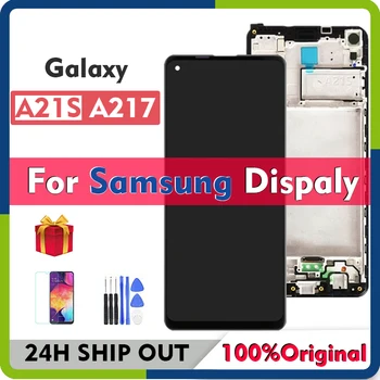 Original Pentru SAMSUNG Galaxy A21S A217 Display LCD Touch Ecran Digitizor de Asamblare Pentru Samsung SM-A217F A217M A21S LCD Cu Rama