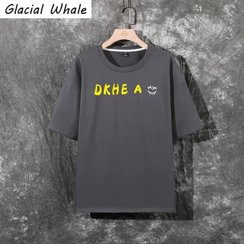 GlacialWhale tricou Barbati 2021 Topuri de Vara Smiley Imprimare Tricou Hip Hop Streetwear Harajuku Supradimensionate Plus Dimensiune T-Shirt Pentru Barbati