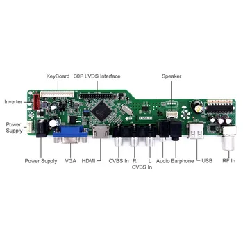 Controler de Bord Kit pentru M185XW01 V0 v. 0 / M185XW01 V8 V. 8 TV+HDMI+VGA+AV+USB, LCD, ecran LED Driver de Placa