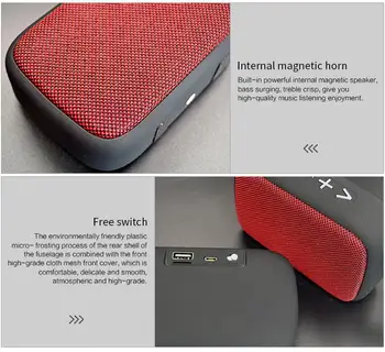 2021 HIFI Wireless Bluetooth Difuzor Stereo Portabil Coloana Material Subwoofer Speaker Music Player Card TF U Disc Difuzor