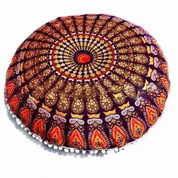 43*43 CM Rotund Indian Model Mandala față de Pernă Boem Pernele de Acoperire Boho Etaj Pernă Perne Acoperi Caz