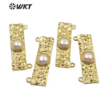 WT-JP189 design Exclusiv dreptunghi lung bar perla pandantiv , aur galvanizare bucle duble, un bar lung pearl bijuterii chic pandantiv