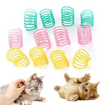 1 buc de Primăvară Drăguț Jucărie de Plastic Colorate Bobina Arcuri elicoidale Companie de Acțiune Larg Durabil Jucarii Interactive Pentru Pisoi Pisica animale de Companie Dotari