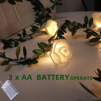 LED Floare Trandafir Șir de Lumini 6M 40led Ghirlanda de Crăciun Zână Alimentat în aer liber Pentru Nunta Petrecere în Grădină Baterie/USB Decor