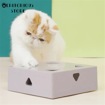 Electric Cat Jucărie Sqaure Magic Box Inteligent Teasing Pisica Stick Nebun Joc Interactiv Pisici Pene Jucării Pisica Să Prindă Mouse-Ul