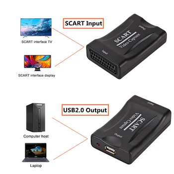PzzPss 1080P, USB 2.0, SCART Video cu placa de Captura Accesorii Grabber Înregistrare DVD Record de Box pentru Live Streaming Plug Și să se Joace Acasă