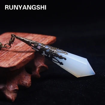 Runyangshi 1 buc Naturale piatra opal pendul cristale din chakra pendul farmecul colier pandantiv Moda bijuterii Femei